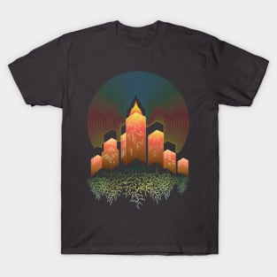 Skyscrapers decorated with rainbows T-Shirt